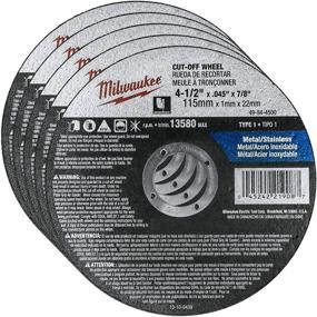 img 4 attached to 🪚 Milwaukee 4.5 Inch Aluminum Oxide Cutting Cut-Off Wheel 0.045 Inch Thick with 7/8 Inch Arbor Hole (Pack of 5)