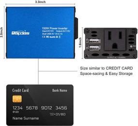 img 2 attached to Bapdas 150W Car Power Inverter DC 12V to 110V AC Car Converter with 2 USB Ports and Car Charger Adapter - New Model (Blue)
