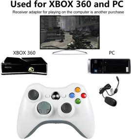 img 3 attached to 🎮 White Wireless Controller for Xbox 360 - Etpark Joystick Game Controller for Microsoft Xbox & Slim 360 PC Windows 7, 8, 10