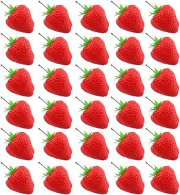 img 1 attached to Artificial Simulation Strawberries Supermarket Photography Home Decor