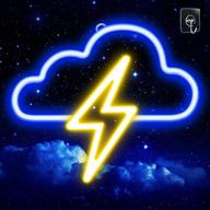 jtlmeen cloud and lightning neon sign lights: aesthetic bedroom decor with usb or battery power - ideal for home, kids room, festival & birthday логотип