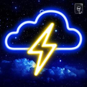 img 4 attached to JTLMEEN Cloud and Lightning Neon Sign Lights: Aesthetic Bedroom Decor with USB or Battery Power - Ideal for Home, Kids Room, Festival & Birthday