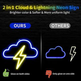 img 1 attached to JTLMEEN Cloud and Lightning Neon Sign Lights: Aesthetic Bedroom Decor with USB or Battery Power - Ideal for Home, Kids Room, Festival & Birthday