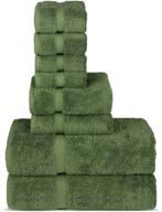 🛀 chakir turkish linens hotel & spa quality towel set - 8-piece highly absorbent set in moss logo