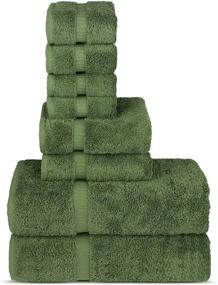 img 3 attached to 🛀 Chakir Turkish Linens Hotel & Spa Quality Towel Set - 8-Piece Highly Absorbent Set in Moss