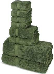 img 2 attached to 🛀 Chakir Turkish Linens Hotel & Spa Quality Towel Set - 8-Piece Highly Absorbent Set in Moss