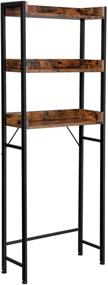 img 4 attached to Space-Saving Industrial Style VASAGLE ALINRU 3-Tier Over-The-Toilet Rack: 🚀 Rustic Brown Bathroom Storage Shelf with a Touch of Black UBTS002B01