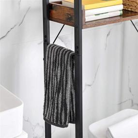 img 1 attached to Space-Saving Industrial Style VASAGLE ALINRU 3-Tier Over-The-Toilet Rack: 🚀 Rustic Brown Bathroom Storage Shelf with a Touch of Black UBTS002B01