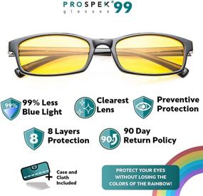 img 3 attached to 👓 PROSPEK ELITE Blue Light Computer Glasses for Women and Men - Anti Glare Clear Lens, Protects Eyes from Screen's Blue Light, High Optical Quality Lenses, 99% Blue Light Blockers