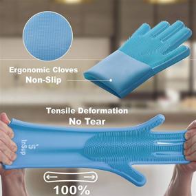 img 3 attached to Innovative INSUP Premium Dishwashing Gloves: Powerful Cleaning with Built-In Bristles