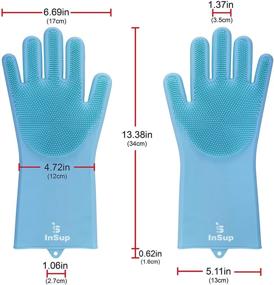 img 1 attached to Innovative INSUP Premium Dishwashing Gloves: Powerful Cleaning with Built-In Bristles