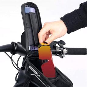 img 1 attached to 🚲 Waterproof Bicycle Bag for Phone: Top Tube Men Bike Bag for iPhone 11 XR XS MAX 12 & Samsung Galaxy Note