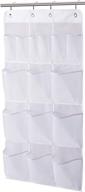 🚿 misslo mesh shower organizer, over the door hanging bathroom storage with 15 pockets, extra large capacity for toiletry accessories, in white logo