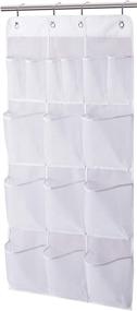 img 4 attached to 🚿 MISSLO Mesh Shower Organizer, Over the Door Hanging Bathroom Storage with 15 Pockets, Extra Large Capacity for Toiletry Accessories, in White
