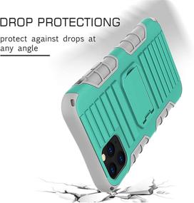 img 1 attached to Чехол E-Tree Crossbody с брелоком на шею для iPhone 11 Pro 5,8 дюймов - ударопрочный, двуслойный, зеленый с подставкой, антиворовский ремешок на шею для активного отдыха, детей, пожилых и не только