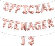 🎉 ruiansi 16-inch multicolor 'official teenager' balloons for 13th birthday, party decorations, suppliers, and banners (teenager 13 rose gold) логотип