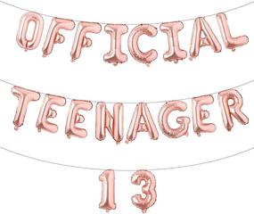 img 3 attached to 🎉 RUIANSI 16-inch Multicolor 'Official Teenager' Balloons for 13th Birthday, Party Decorations, Suppliers, and Banners (Teenager 13 Rose Gold)