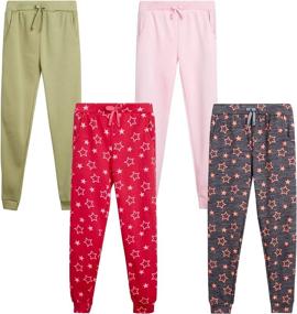 img 4 attached to 👖 Ultimate Comfort: Real Love Girls' Sweatpants – 4 Pack Active Fleece Jogger Pants (7-16)