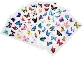 img 4 attached to 🦋 JOMOYEEH Butterfly Stiker Set: 6 Sheets of Adhesive Decor Stickers for Scrapbooking, Journaling, and DIY Projects (3.14 x 6.3inch)