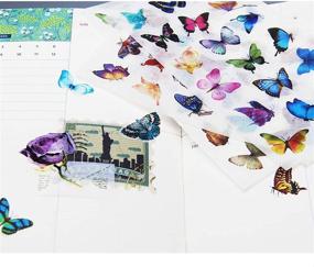 img 2 attached to 🦋 JOMOYEEH Butterfly Stiker Set: 6 Sheets of Adhesive Decor Stickers for Scrapbooking, Journaling, and DIY Projects (3.14 x 6.3inch)