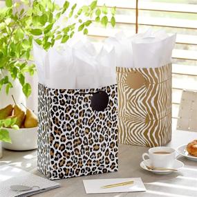 img 3 attached to 🎁 Stylish Hallmark 13" Large Animal Print Gift Bags (3-Pack) for Christmas, Holidays, Birthdays & More