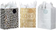 🎁 stylish hallmark 13" large animal print gift bags (3-pack) for christmas, holidays, birthdays & more logo