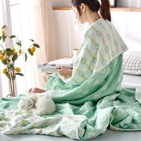 img 1 attached to 🛏️ Premium 6-Layer Cotton Gauze Blanket - 100% Cotton, Lightweight and Breathable, Double-Sided (Queen 87" * 87")