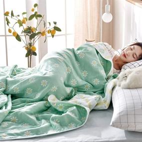 img 4 attached to 🛏️ Premium 6-Layer Cotton Gauze Blanket - 100% Cotton, Lightweight and Breathable, Double-Sided (Queen 87" * 87")