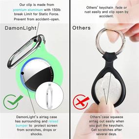 img 3 attached to 🔑 DamonLight 2-Pack AirTag Keychain Upgrade Case - Scratch-Proof Airtags Accessories Protective Cover with Raised Bumper - Glow in Dark - Air Tag Holder