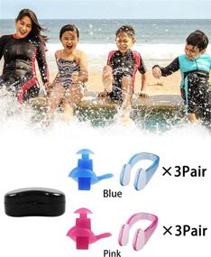 img 3 attached to 🏊 Reusable Silicone Ear Plugs and Nose Clips Set for Swimming - Ideal for Surfing, Snorkeling, Showering, Training - Swimmers Ear Protection for Kids and Adults