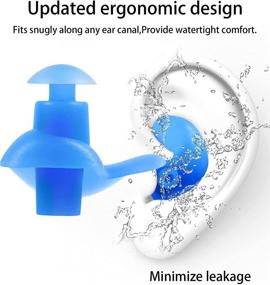 img 2 attached to 🏊 Reusable Silicone Ear Plugs and Nose Clips Set for Swimming - Ideal for Surfing, Snorkeling, Showering, Training - Swimmers Ear Protection for Kids and Adults