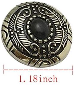 img 3 attached to 10-Piece Mingchen Vintage Feather Cat Eye Decorative Buckle Turquoise Conchos for DIY Leather Goods - Retro Manual DIY Decoration Accessories (Black)