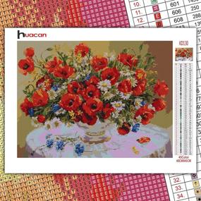 img 3 attached to 🌺 Huacan 5D Diamond Painting Kit - Poppy Flower, Square Full Drill, DIY Paint with Diamonds, Rhinestone Mosaic Arts Crafts, 30x40cm/11.8x15.7in - Ideal for Home Wall Decor