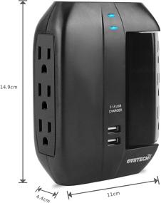 img 2 attached to Oviitech 6 Outlet Multi Plug Swivel Surge Protector Wall Tap with 2 USB Charging Ports - Smart Charging for Home/Office/Travel, ETL Certified