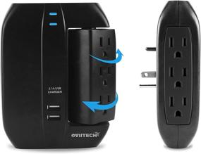 img 3 attached to Oviitech 6 Outlet Multi Plug Swivel Surge Protector Wall Tap with 2 USB Charging Ports - Smart Charging for Home/Office/Travel, ETL Certified