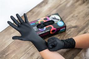 img 2 attached to 🧤 Framar Powder Free Nitrile Gloves - 12 Inch Black Disposable Gloves Latex Free, Non Latex Gloves, Hair Dye Gloves, Tattoo Gloves, Mechanics Gloves, Small Nitrile Gloves, Small Disposable Gloves