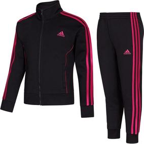 img 4 attached to 👧 Adidas Girls Tricot Jacket & Jogger Active Clothing Set - Perfect Comfort for Active Young Girls