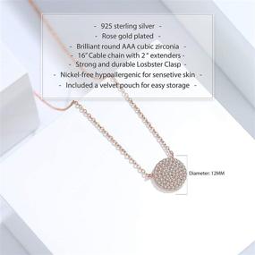 img 2 attached to 💎 Восхитительное колье-амулет от богинь любви 14K покрытием золотом с дисковым кубическим цирконием - подвеска из серебра 925 пробы, диаметром 12 мм, 18-дюймовое модное украшение.