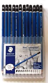 img 3 attached to Набор карандашей Staedtler Mars Lumograph с деревянным грифелем - включает 12 степеней твердости, удобную коробку для хранения, точилку и ластик.