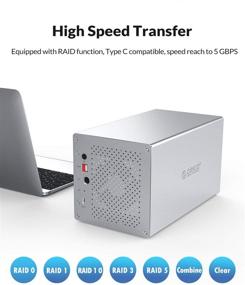 img 2 attached to 💾 High-Performance ORICO 5-Bay RAID Storage Enclosure: 3.5-Inch Type-C to SATA III External Aluminum Alloy Drive Enclosure for HDD SSD, Supports RAID 0/1/JBOD - WS500RC3