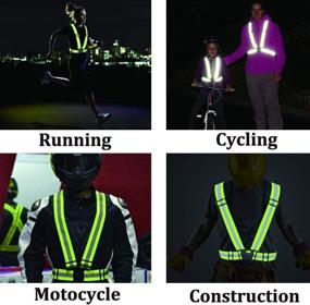 img 1 attached to 🌟 High Visibility Reflective Vest, 2 Pack Safety Gear for Night Running, Cycling, Walking - Fits Over Motorcycle Jacket, Ideal Safety Gear for Men, Women - QNOUS