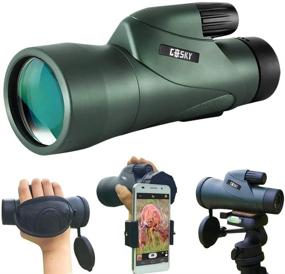 img 4 attached to Gosky 12x55 HD Monocular Telescope with Quick Phone Holder | 2020 Waterproof, BAK4 Prism | Ideal for Wildlife Bird Watching, Hunting, Camping, Travel, Scenery