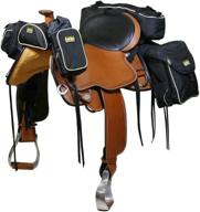 🐴 trailmax 500 series deluxe 5-piece saddlebag system for horse trail riding, with front pocket, rear saddle bags, cantle bag, pommel/horn pocket & water bottle w/carrying bag in black logo