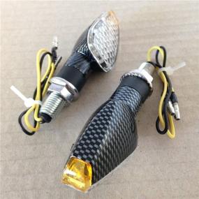 img 2 attached to 🏍️ HTTMT MT303-008-CN+CL Carbon Fiber LED Motorcycle Dual Sport Turn Signal Light Clear Lens, Compatible with Suzuki, Kawasaki, Yamaha