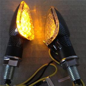 img 4 attached to 🏍️ HTTMT MT303-008-CN+CL Carbon Fiber LED Motorcycle Dual Sport Turn Signal Light Clear Lens, Compatible with Suzuki, Kawasaki, Yamaha