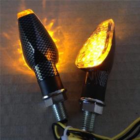 img 3 attached to 🏍️ HTTMT MT303-008-CN+CL Carbon Fiber LED Motorcycle Dual Sport Turn Signal Light Clear Lens, Compatible with Suzuki, Kawasaki, Yamaha