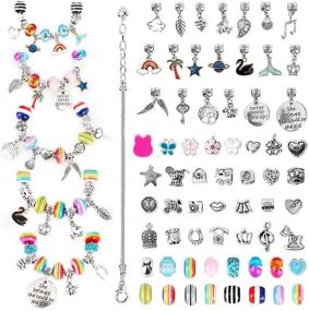 img 4 attached to 📿 Supplies for DIY Jewelry Making - Silver Charm Bracelet Kit with 85 Pcs - Crafts Gifts Set for Girls Teens Age 5-15 - Juguetes Para Niñas