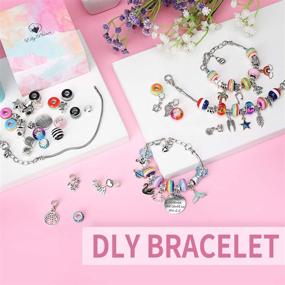 img 3 attached to 📿 Supplies for DIY Jewelry Making - Silver Charm Bracelet Kit with 85 Pcs - Crafts Gifts Set for Girls Teens Age 5-15 - Juguetes Para Niñas