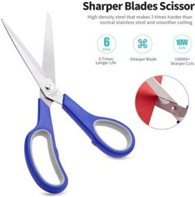 img 1 attached to Multipurpose Kitchen Scissors 4-Piece Bulk Set - Ultra Sharp Blade Shears with Comfort-Grip Handles for Home, School, and Office - Ideal for Sewing, Crafts, and Fabric Supplies - Fits Right-Handed Users