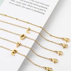 img 1 attached to 📿 Personalized Glimmerst Layered Initial Bracelet: 18K Gold Plated Stainless Steel Beaded Chain Tiny Letter Bracelet for Women & Girls